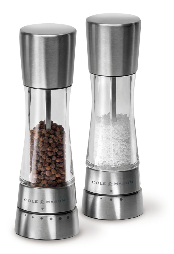 Salt and Pepper Mill | Acrylic and Stainless Steel | Derwent | Cole & Mason
