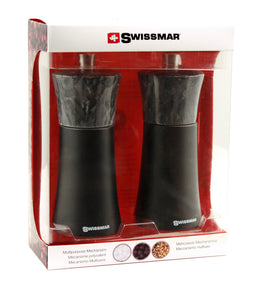 Salt and Pepper Mill Grinder Set | Wood and Granite | Swissmar