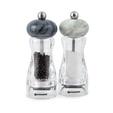 Salt and Pepper Mill Set | Clear Acrylic with Granite Top | Belle | Swissmar