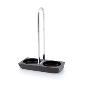 Salt and Pepper Mill Tray | Chrome with Black Finish Wood | Swissmar