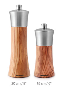 Salt and Pepper Mill | Olive Wood with Stainless Steel Top | Torre | Swissmar