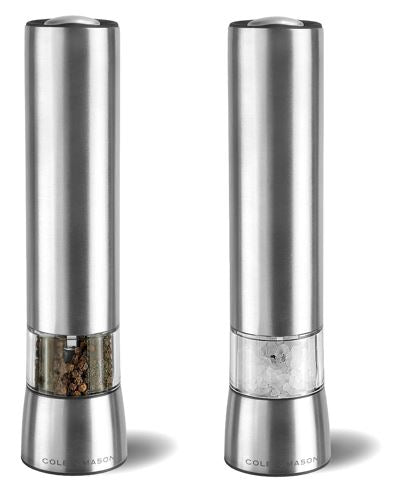 Cole and mason battery operated salt and pepper mills best sale