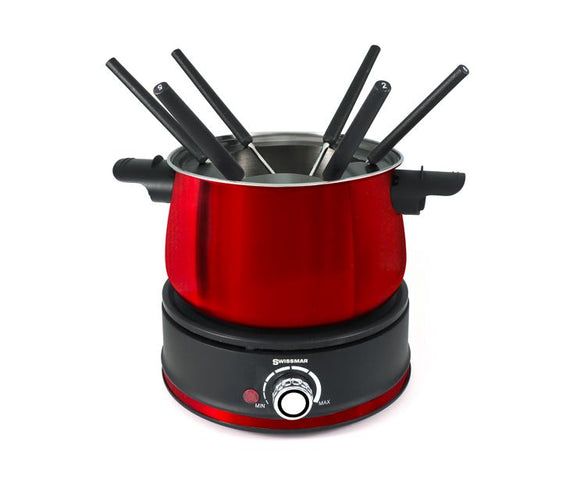 10-Piece Electric Fondue Set | Red Arolla | Swissmar